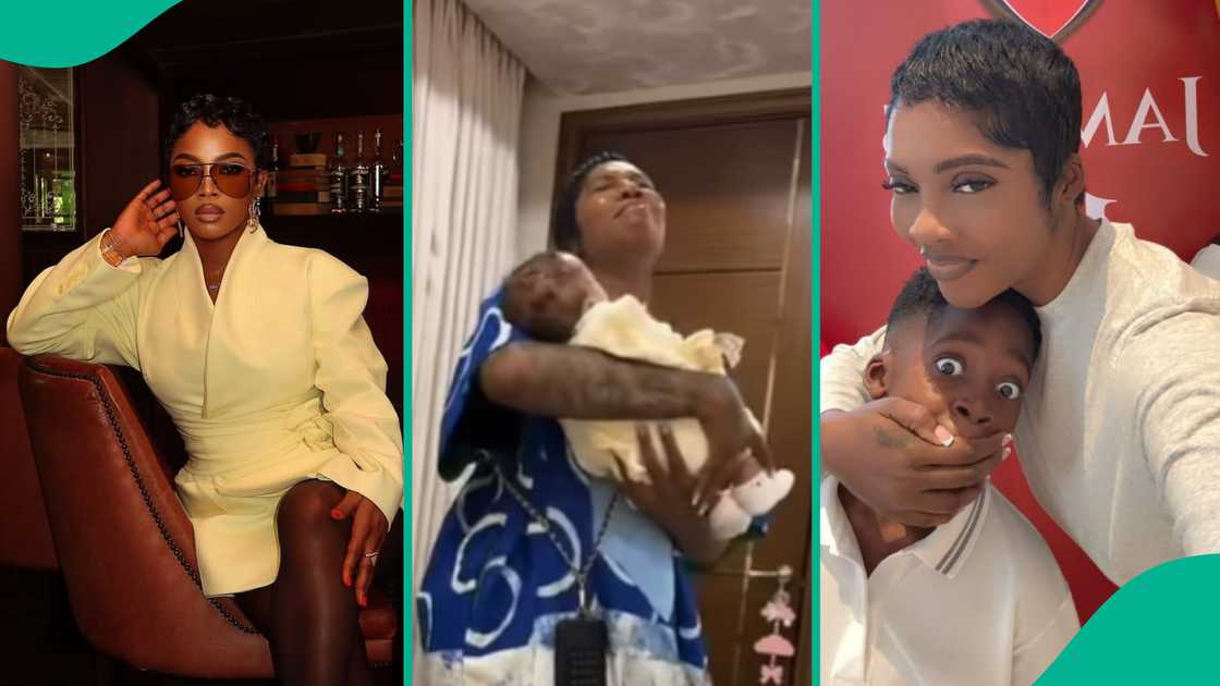 Tiwa Savage Toke Makinwa baby visit