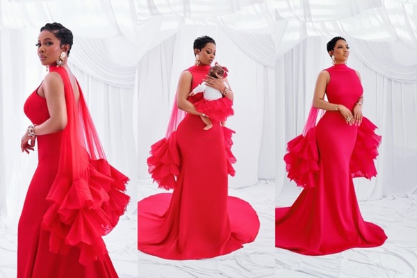 Toke Makinwa Shares First Christmas as a Mother